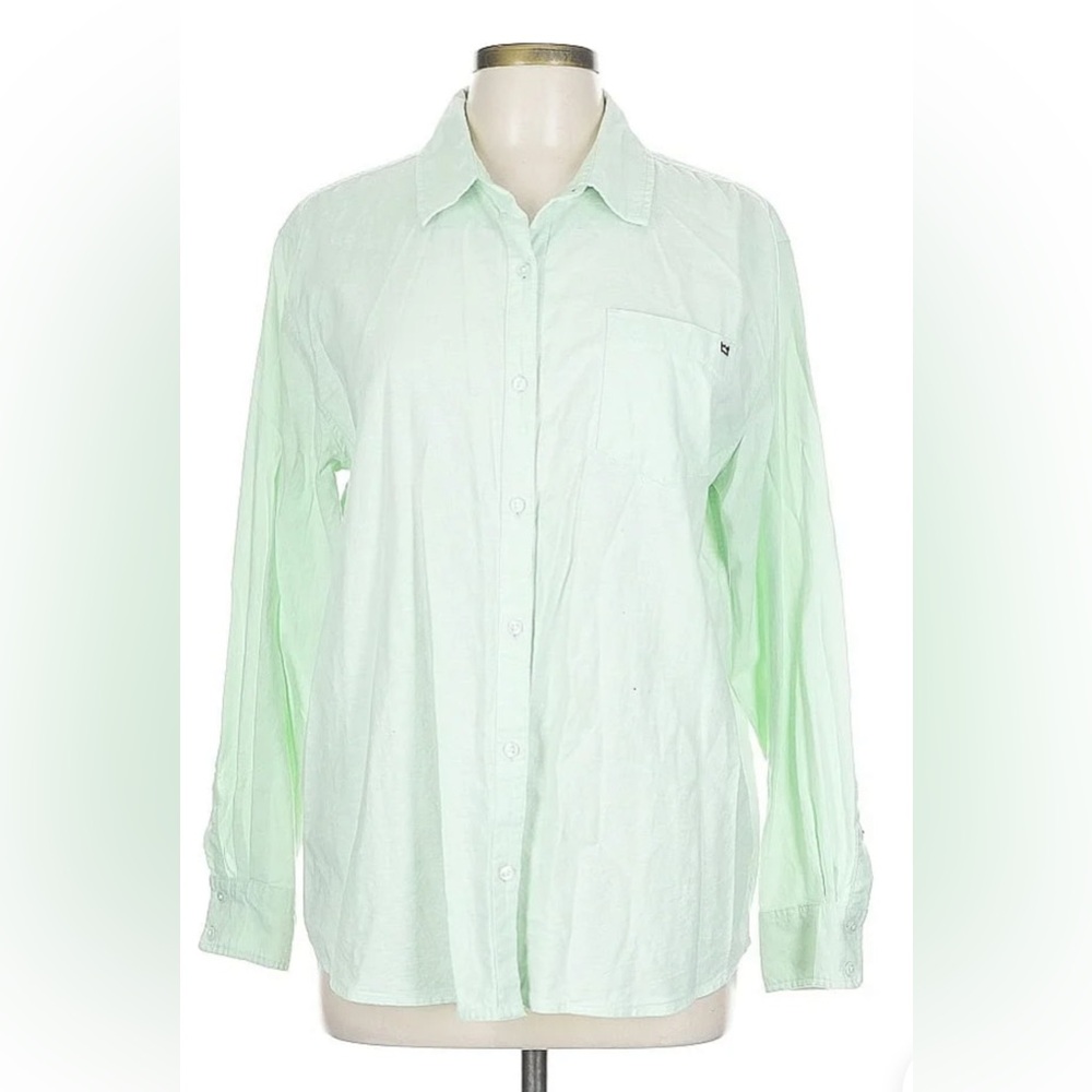 Women's Crown & Ivy Long Sleeve Oxford Boyfriend Shirt size L